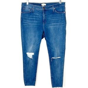 Madewell distressed raw hem stretchy cotton denim plus size  jeans size  35